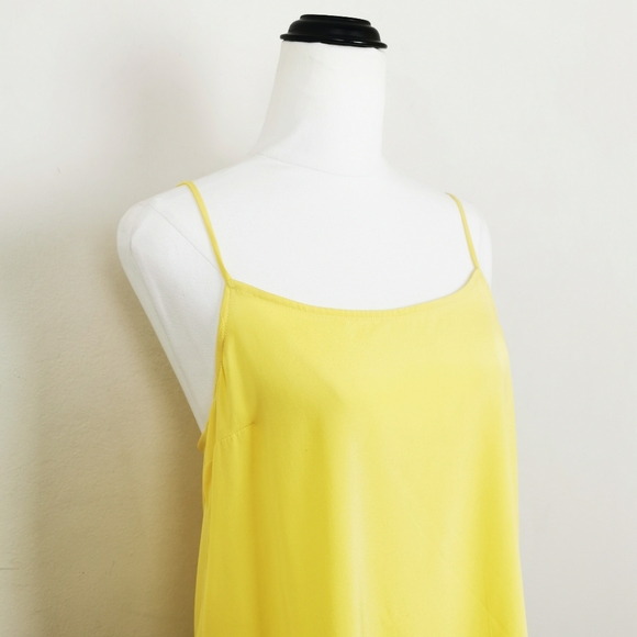 Assembly Label Top sz 10 tank style Yellow Spaghetti Straps Flowy Spring Colour - Picture 2 of 9